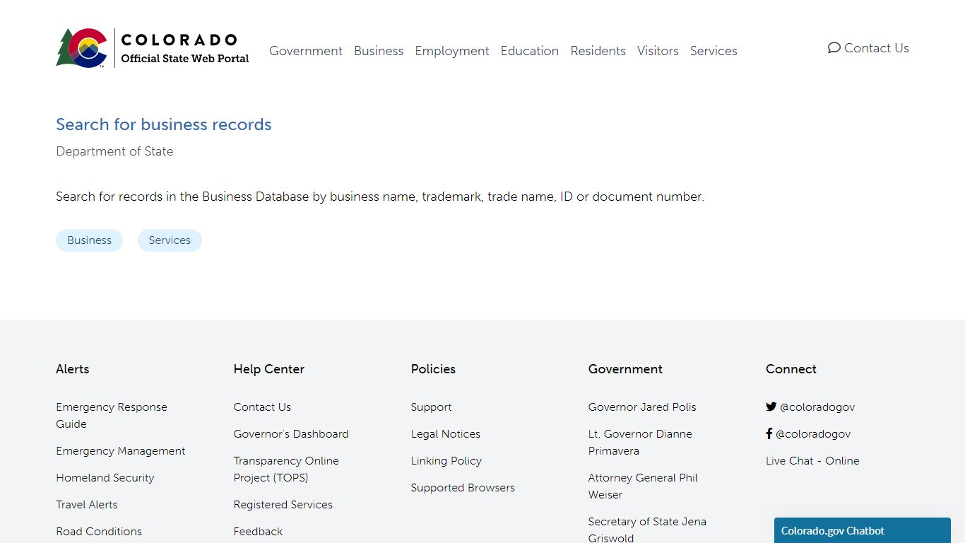 Search for business records | Colorado.gov